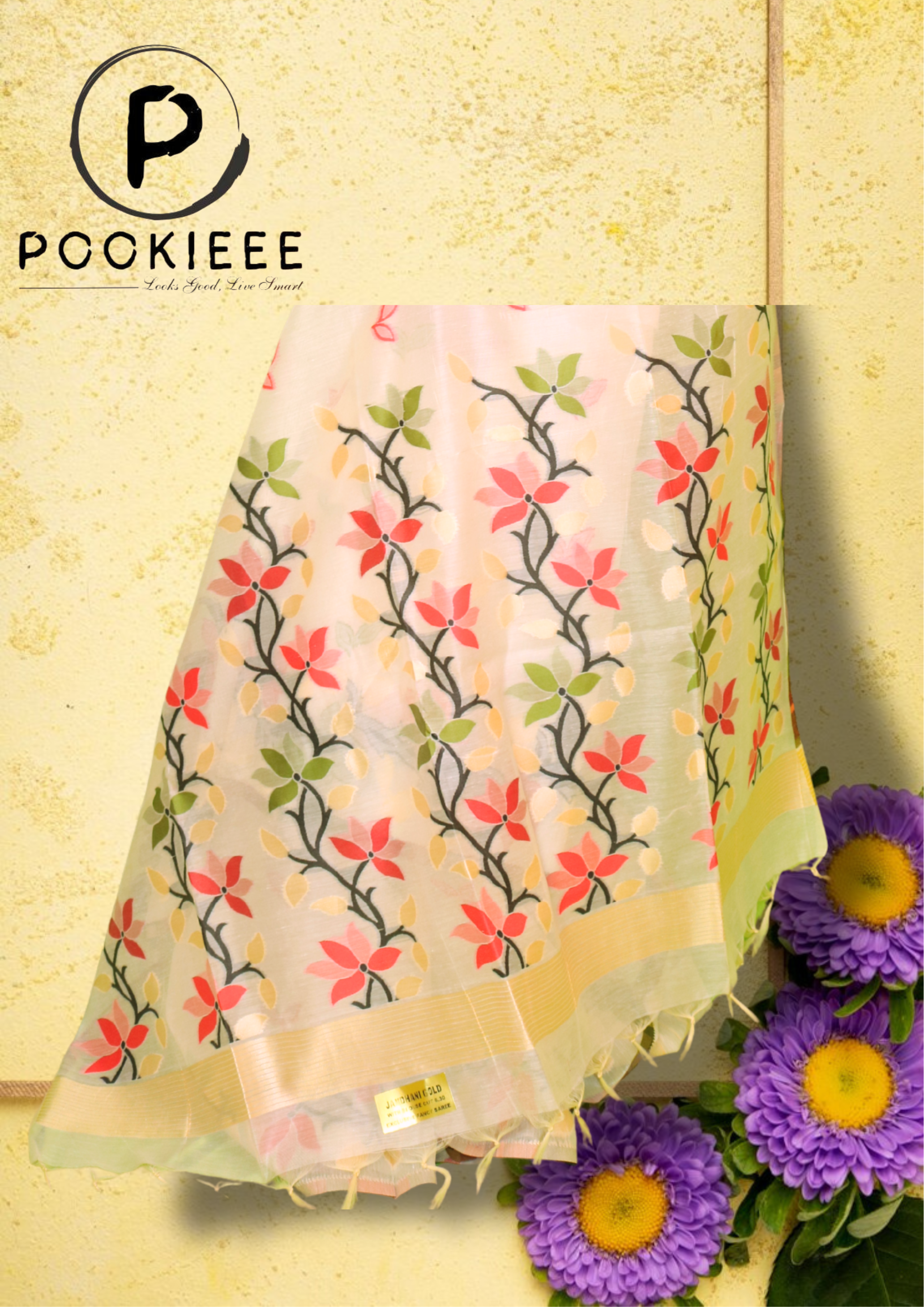 Handmade Jamdani Cotton Saree with Blouse Piece
